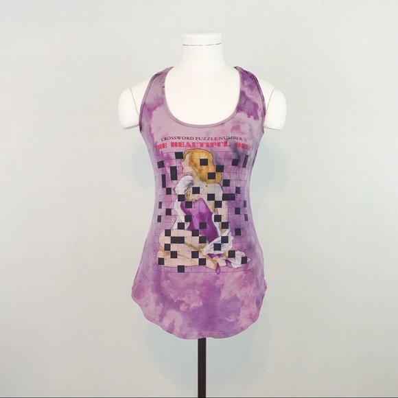 Tops - Y2K Hand-Dyed Graphic Tank Top | Size XS